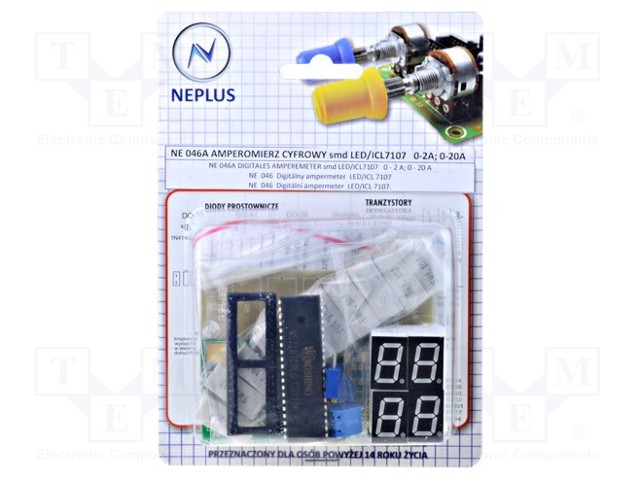 Circuit; digital ammeter; 8÷15VDC; I DC: 0÷20A