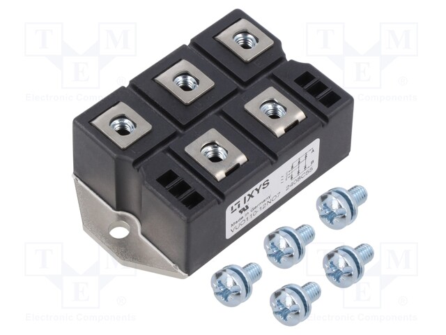 Three-phase bridge rectifier; Urmax: 1.2kV; If: 125A; Ifsm: 1.2kA