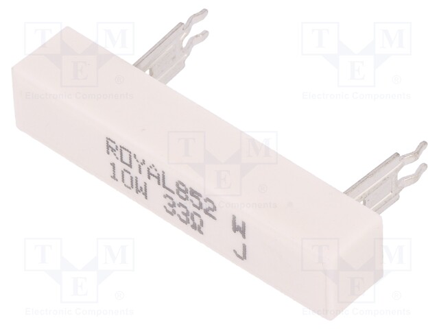 Resistor: wire-wound; THT; 33Ω; 10W; ±5%; 10x9x49mm