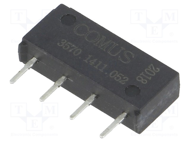 Relay: reed; SPST-NO; Ucoil: 5VDC; 500mA; max.200VDC; 10W; THT; SIP