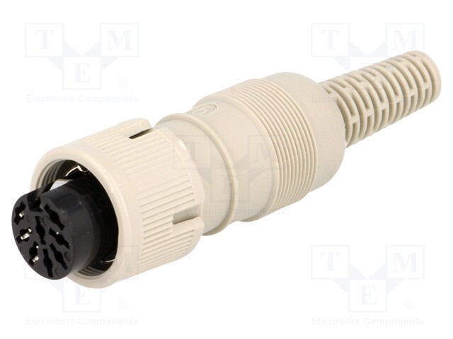 Plug; DIN; female; PIN: 8; Layout: 262°; straight; for cable