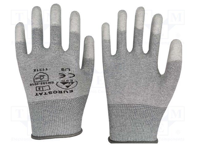 Protective gloves; ESD; M; Features: dissipative; IEC 61340-5-1