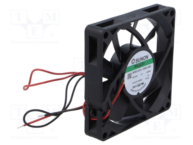 Fan: DC; axial; 24VDC; 80x80x15mm; 62.85m3/h; 36.1dBA; Vapo; 3500rpm