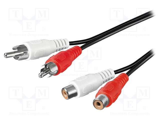 Cable; RCA socket x2,RCA plug x2; 10m; Plating: nickel plated