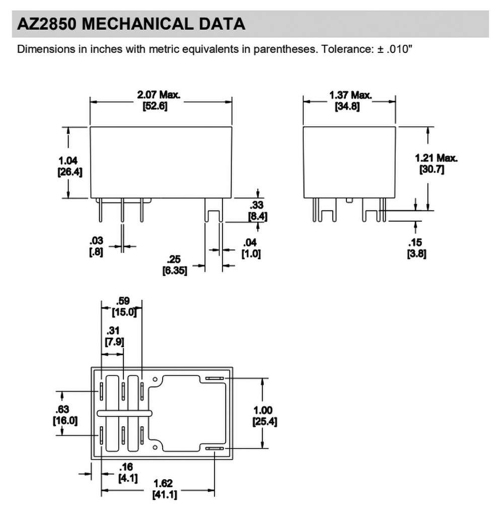 Relay: electromagnetic; DPST-NO; Ucoil: 240VAC; 40A; Series: AZ2850