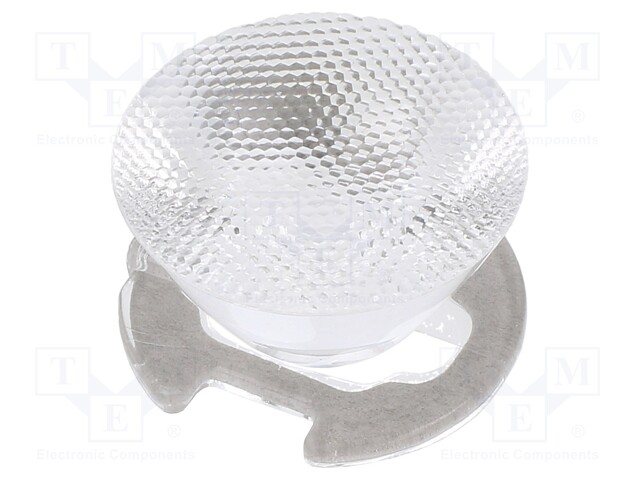 LED lens; round; Mat: PMMA plexiglass; transparent; 15÷18°; Ø: 26mm