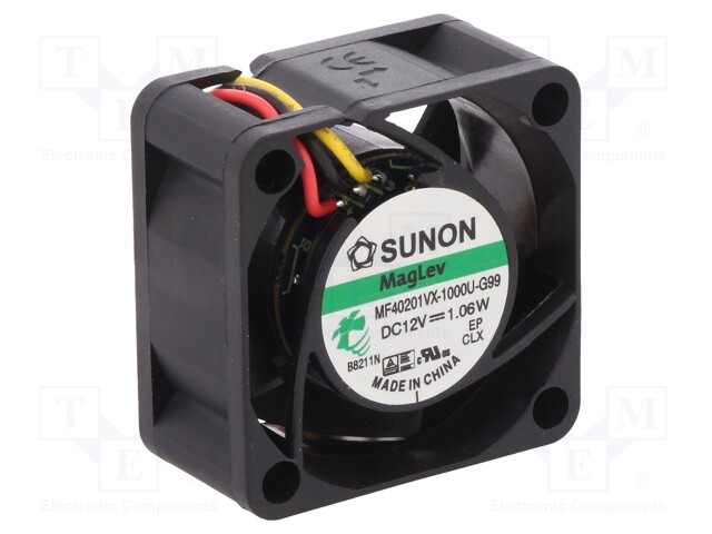 Fan: DC; axial; 12VDC; 40x40x20mm; 18.25m3/h; 27.5dBA; Vapo; 8000rpm