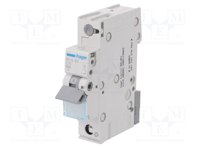 Circuit breaker; 230/400VAC; Inom: 10A; Poles: 1; DIN; Charact: C