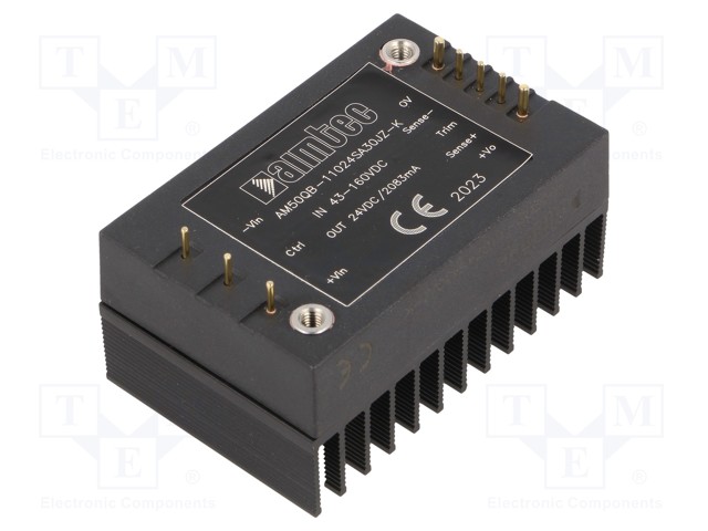 Converter: DC/DC; 50W; Uin: 43÷160V; 24VDC; Iout: 2.083A; 109g