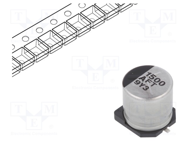 Capacitor: electrolytic; low impedance; 1500uF; 10VDC; Case: G