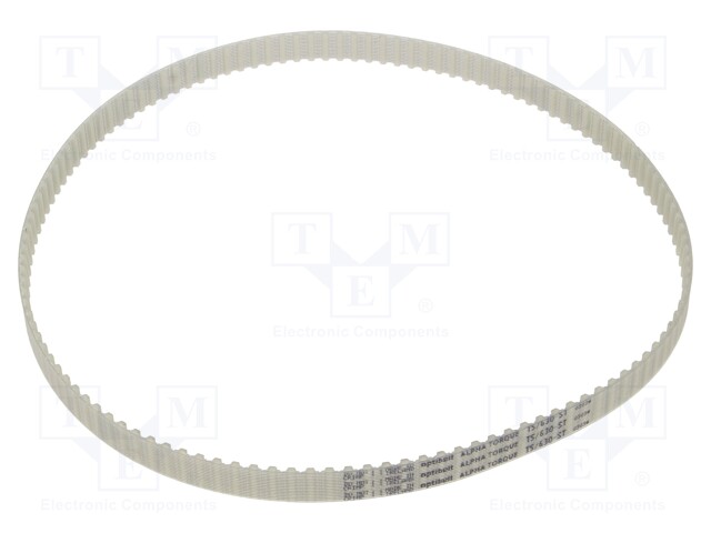 Timing belt; T5; W: 10mm; H: 2.2mm; Lw: 630mm; Tooth height: 1.2mm