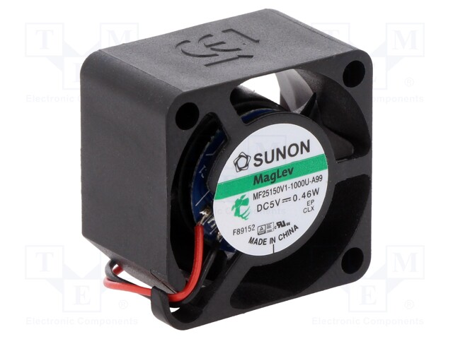 Fan: DC; axial; 5VDC; 25x25x15mm; 5.24m3/h; 20dBA; Vapo; 10000rpm