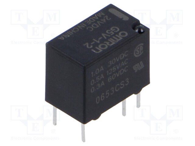 Relay: electromagnetic; SPDT; Ucoil: 24VDC; Icontacts max: 2A; PCB