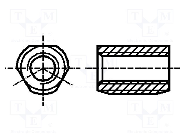 Threaded insert; brass; without coating; M3; BN: 1205