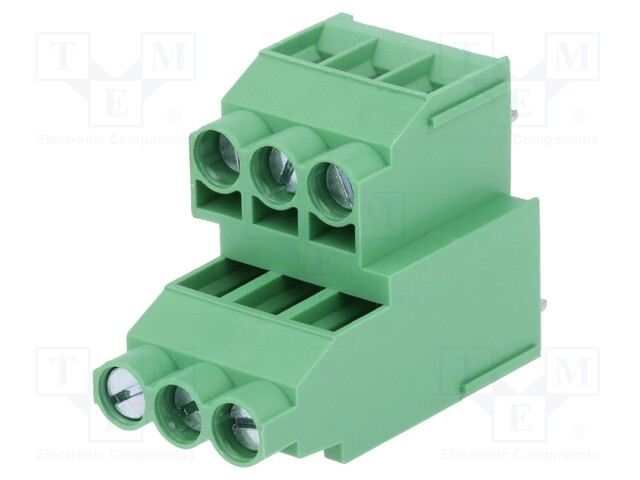 PCB terminal block; angled 90°; 6.35mm; ways: 6; on PCBs; 4mm2