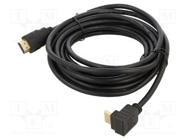 Cable; HDCP 2.2,HDMI 2.0; HDMI plug,HDMI plug 270°; PVC; 5m