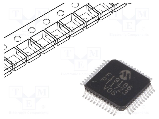 PIC microcontroller; Memory: 28kB; SRAM: 2048B; EEPROM: 256B; SMD