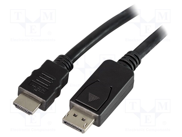 Cable; DisplayPort plug,HDMI plug; 2m; black