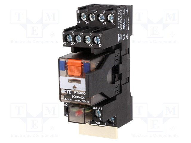 Relay: interface; 4PDT; Ucoil: 24VDC; 6A; 6A/250VAC; 6A/30VDC; 777Ω