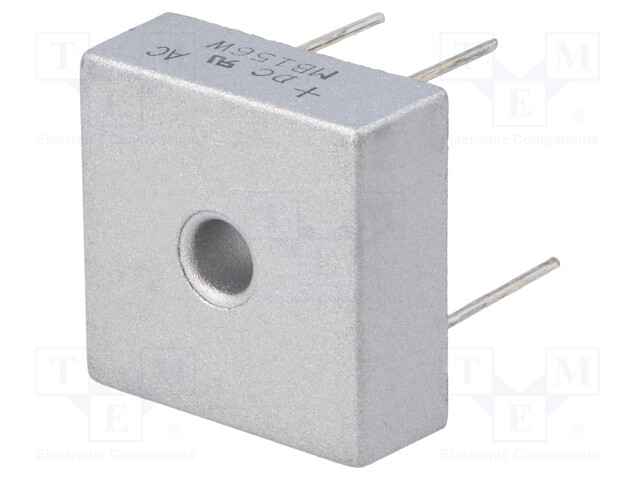 Single-phase bridge rectifier; Urmax: 600V; If: 15A; Ifsm: 300A