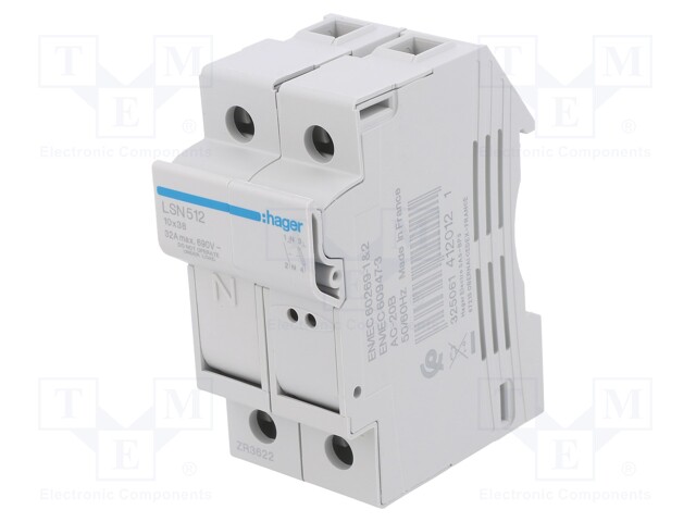Fuse disconnector; 10x38mm; DIN; 32A; 690V; Poles: 2; -40÷70°C; IP20
