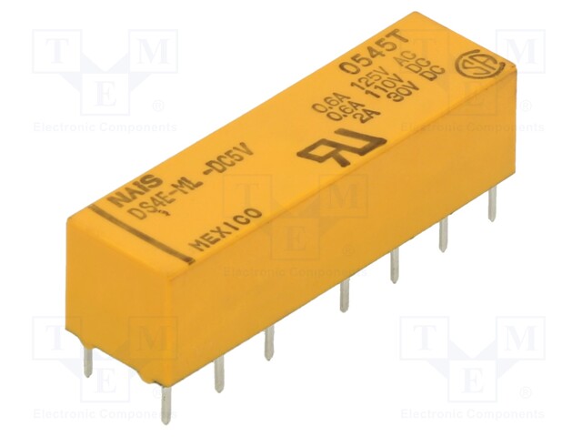 Relay: electromagnetic; 4PDT; Ucoil: 5VDC; 2A; max.250VAC; PCB