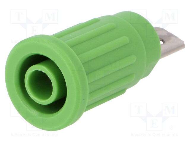 Socket; 4mm banana; 24A; 1kV; green; push-in; 34mm; -25÷80°C; 5mΩ