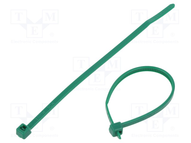 Cable tie; L: 100mm; W: 2.45mm; polyamide; 80N; green; Ømax: 22mm