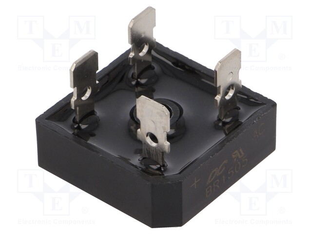 Single-phase bridge rectifier; Urmax: 50V; If: 15A; Ifsm: 300A