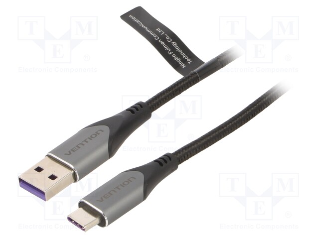 Cable; USB 2.0; USB A plug,USB C plug; nickel plated; 0.25m