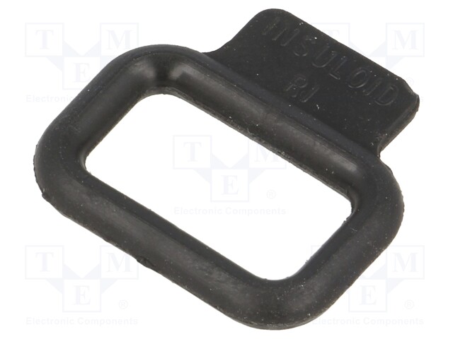 Elasticated loop; PVC; black; W: 23.8mm; L: 16mm; H: 3.2mm