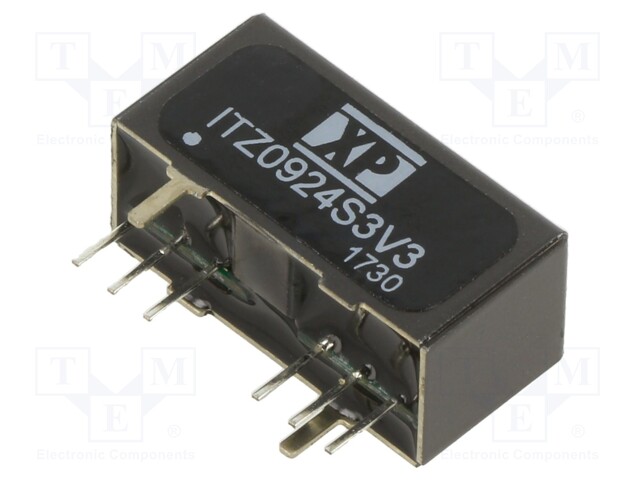 Isolated Board Mount DC/DC Converter, ITE, 1 Output, 9 W, 3.3 V, 2 A