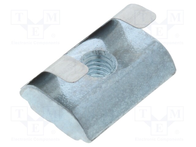 Nut; for profiles; Width of the groove: 8mm; V: with spring leaf