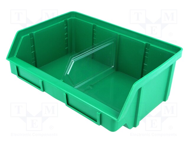 Container: workshop; green; polypropylene; H: 74mm; W: 203mm