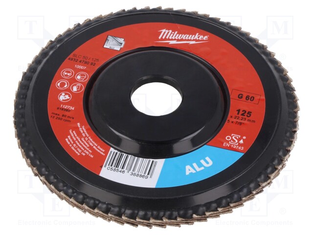 Flap grinding wheels; Ø: 125mm; Øhole: 22.2mm; Granularity: 60