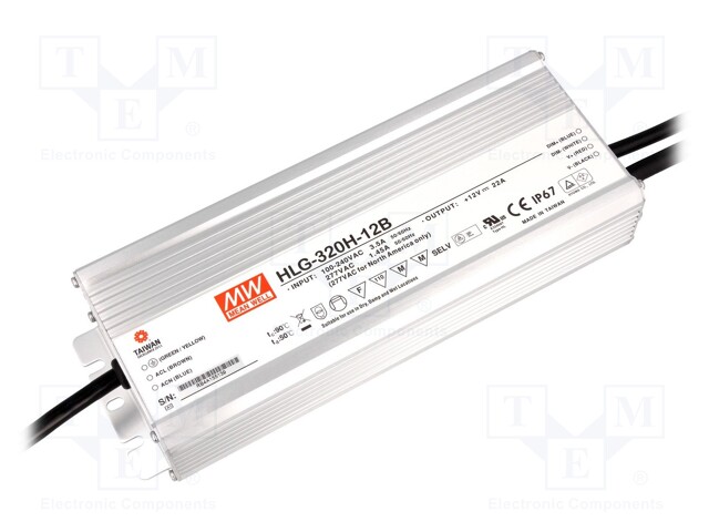 Power supply: switched-mode; LED; 264W; 12VDC; 22A; 90÷305VAC; IP67