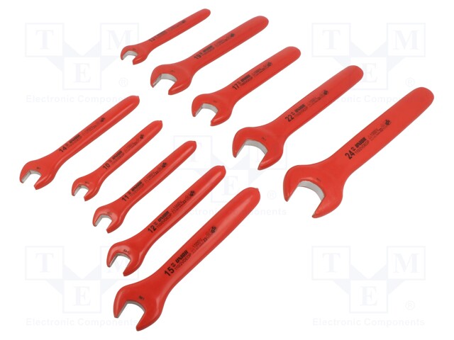 Wrenches set; insulated,single sided,spanner; 10pcs.