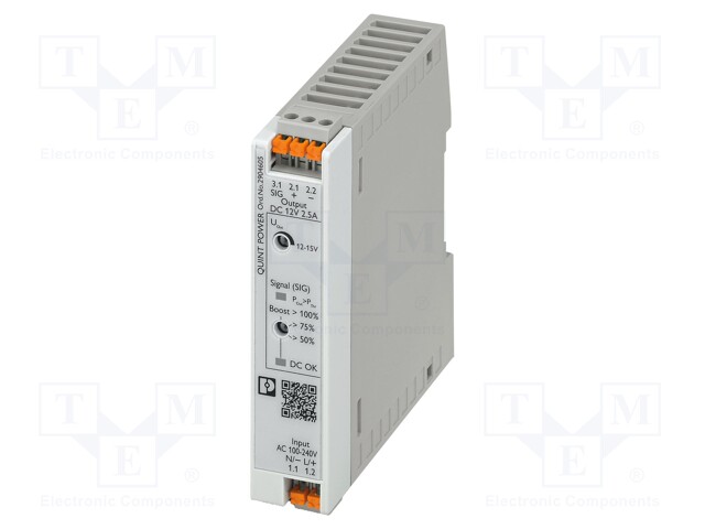 Power supply: switched-mode; 30W; 12÷15VDC; 12VDC; 2.5A; IP20; 181g