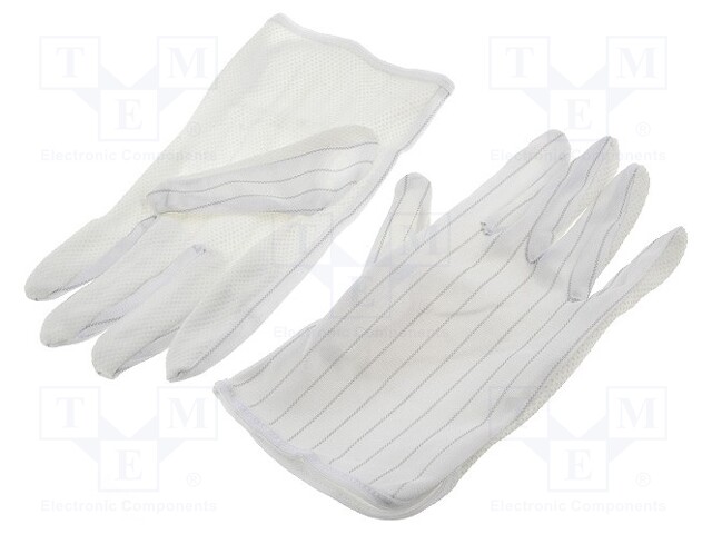 Protective gloves; ESD; M; Mat: polyester fabric; <1GΩ