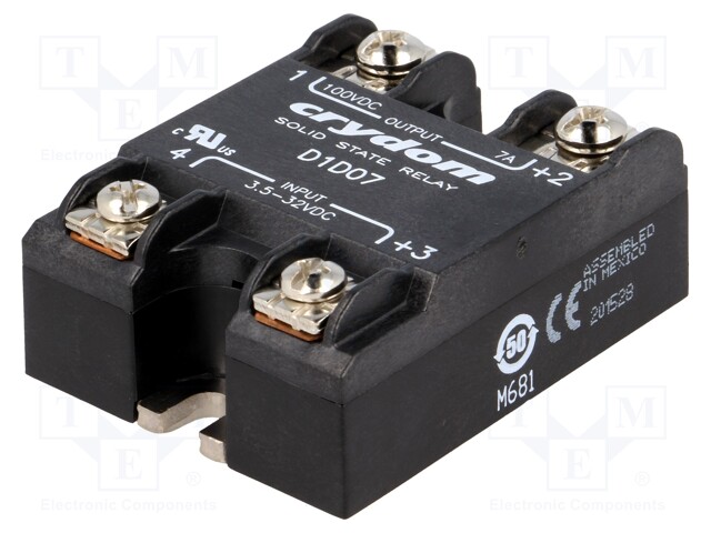 Relay: solid state; Ucntrl: 3.5÷32VDC; 7A; 1÷100VDC; Series: 1-DC