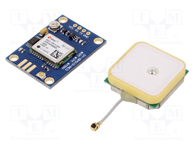 Sensor: position; GPS; 3÷5VDC; UART; antenna,module; 25x25mm