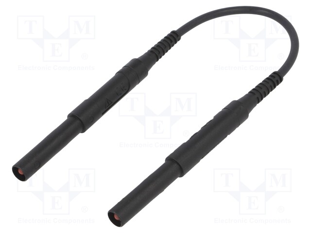 Test lead; silicone; 0.25m; black; 16A; 6kVDC; Max contact res: 5mΩ