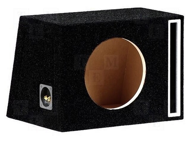 Car loudspeaker enclosure; MDF; black; textil; 35l; 250mm