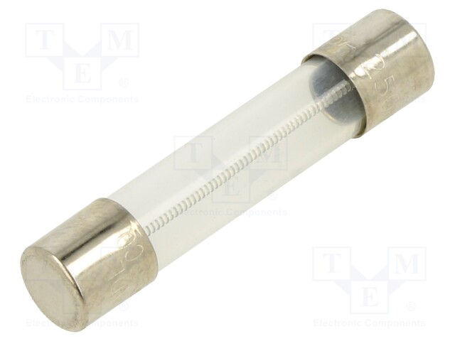 Fuse: fuse; 600mA; 250VAC; glass; 6.35x31.8mm; brass; nickel plated