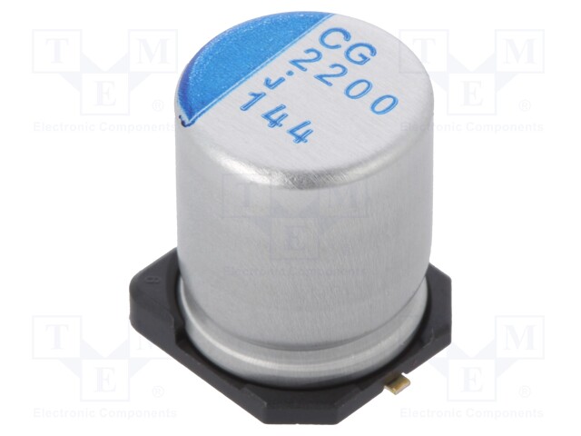 Capacitor: hybrid; low ESR; 2200uF; 6.3VDC; ESR: 12mΩ; SMD; ±20%