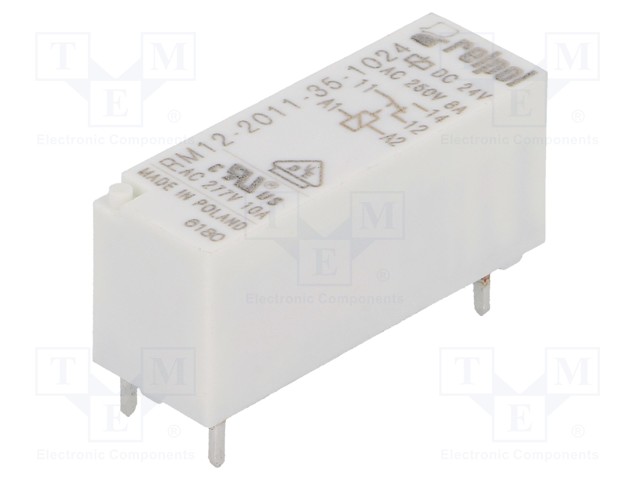 Relay: electromagnetic; SPDT; Ucoil: 24VDC; 8A/250VAC; 8A/24VDC