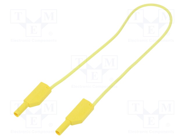 Test lead; silicone; 0.5m; yellow; 19A; 1kV; Cond.cross sec: 1mm2