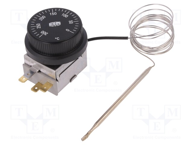 Sensor: thermostat with capillary; Output conf: SPDT; 10A; 400VAC