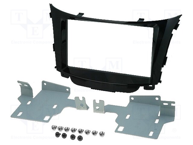 Radio mounting frame; Hyundai; 2 DIN; black gloss