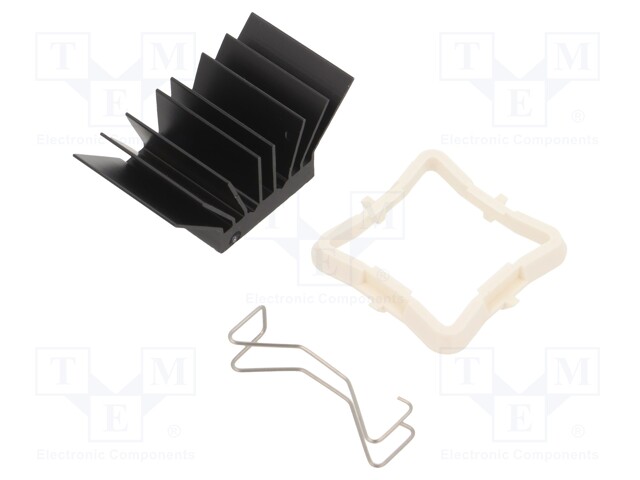 Heatsink: extruded; grilled; black; L: 21mm; W: 21mm; H: 14.5mm